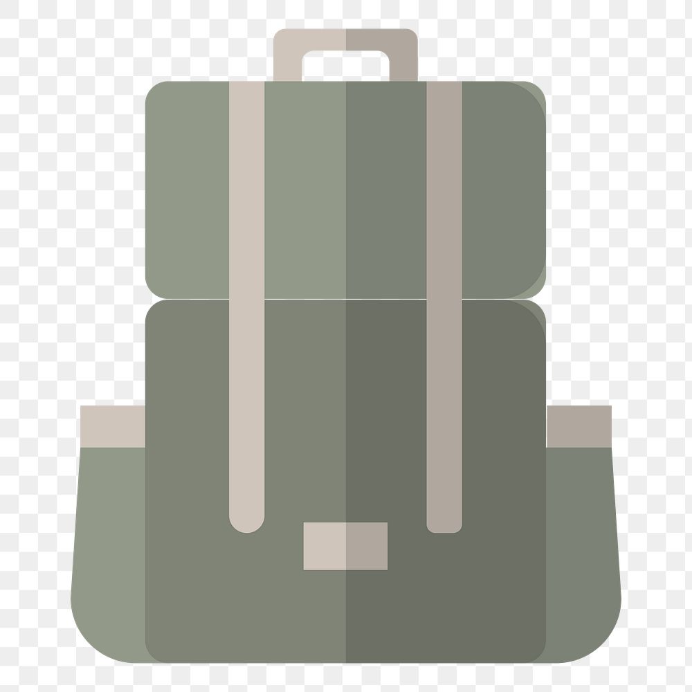  Png camping backpack flat sticker, transparent background