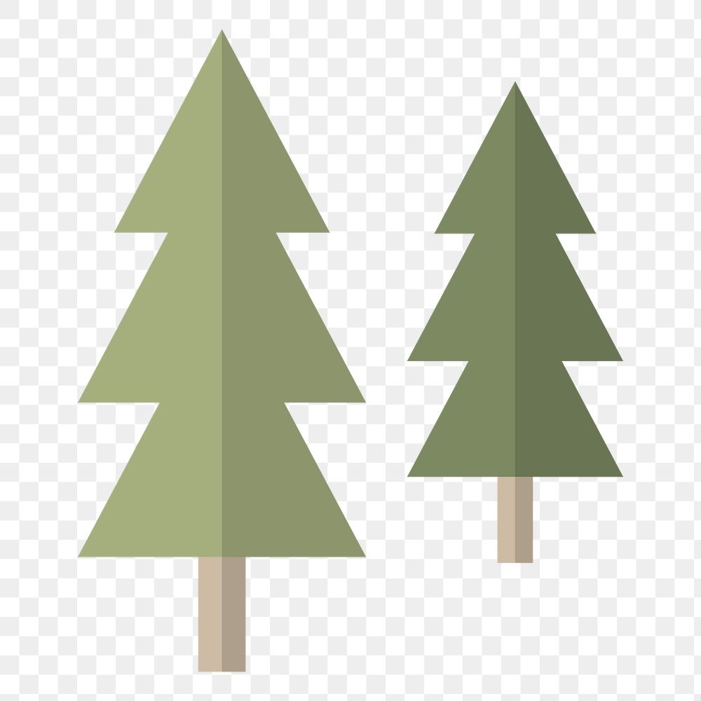  Png pine trees flat sticker, transparent background