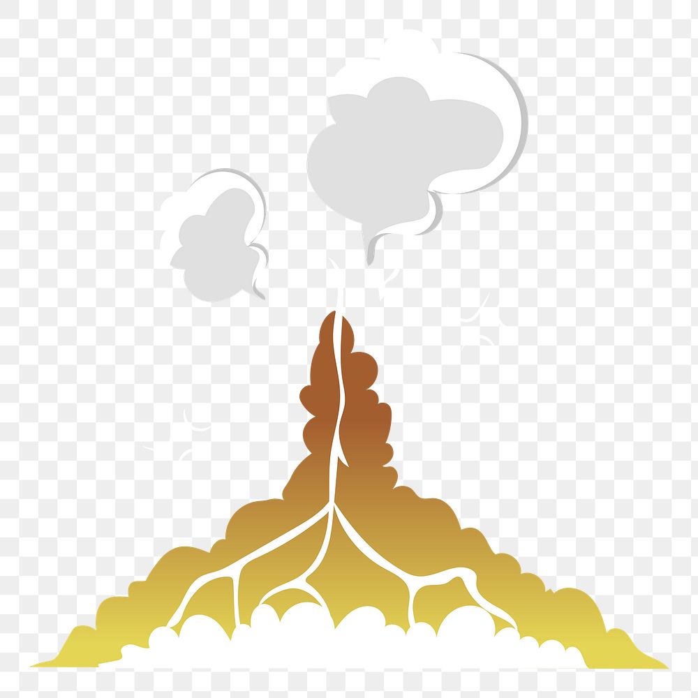 Png volcano explosion sticker, transparent background