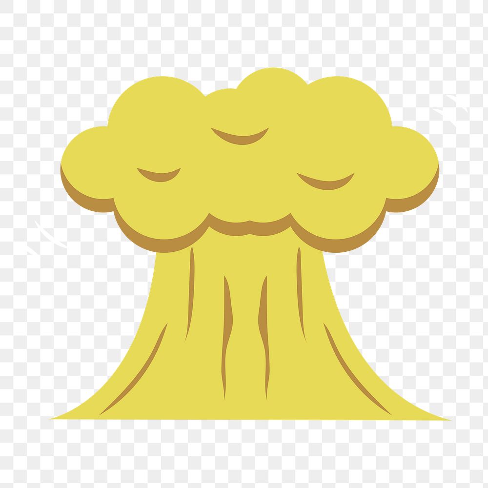  Png cartoony atomic bomb sticker, transparent background