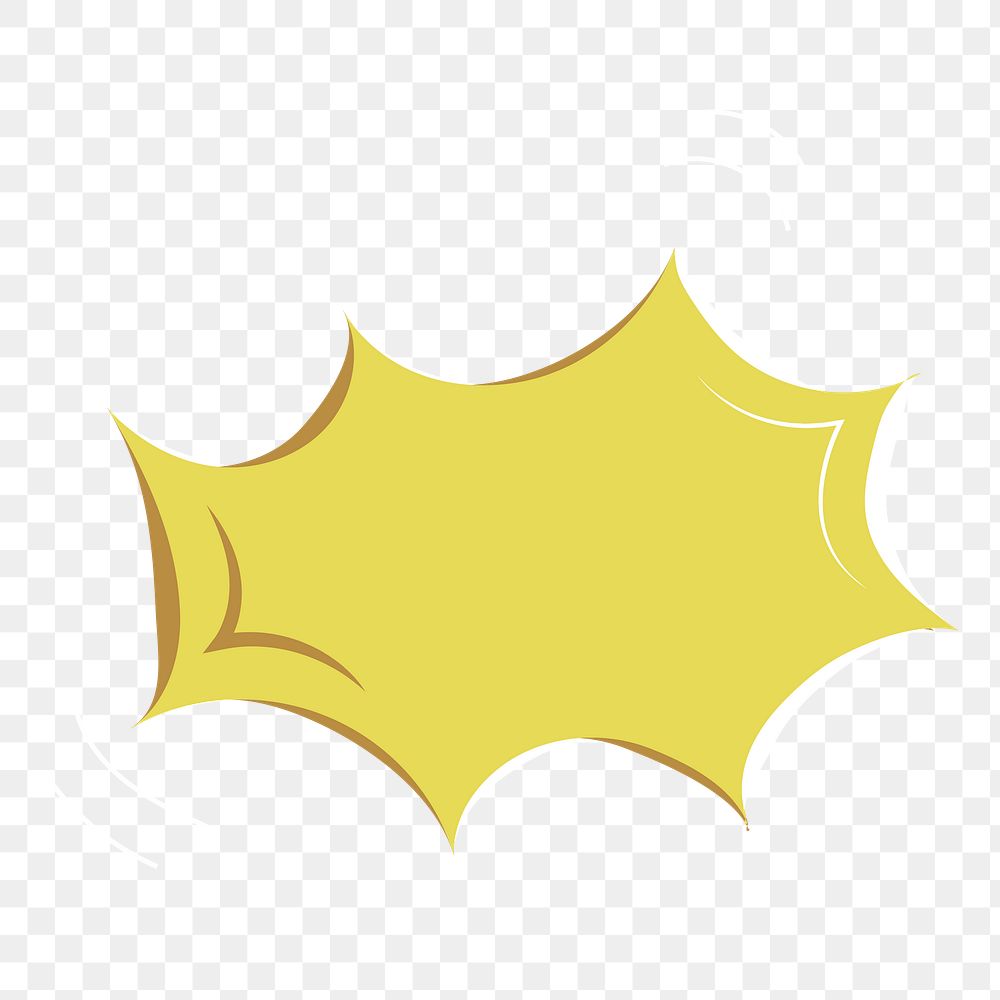  Png yellow pow effect sticker, transparent background