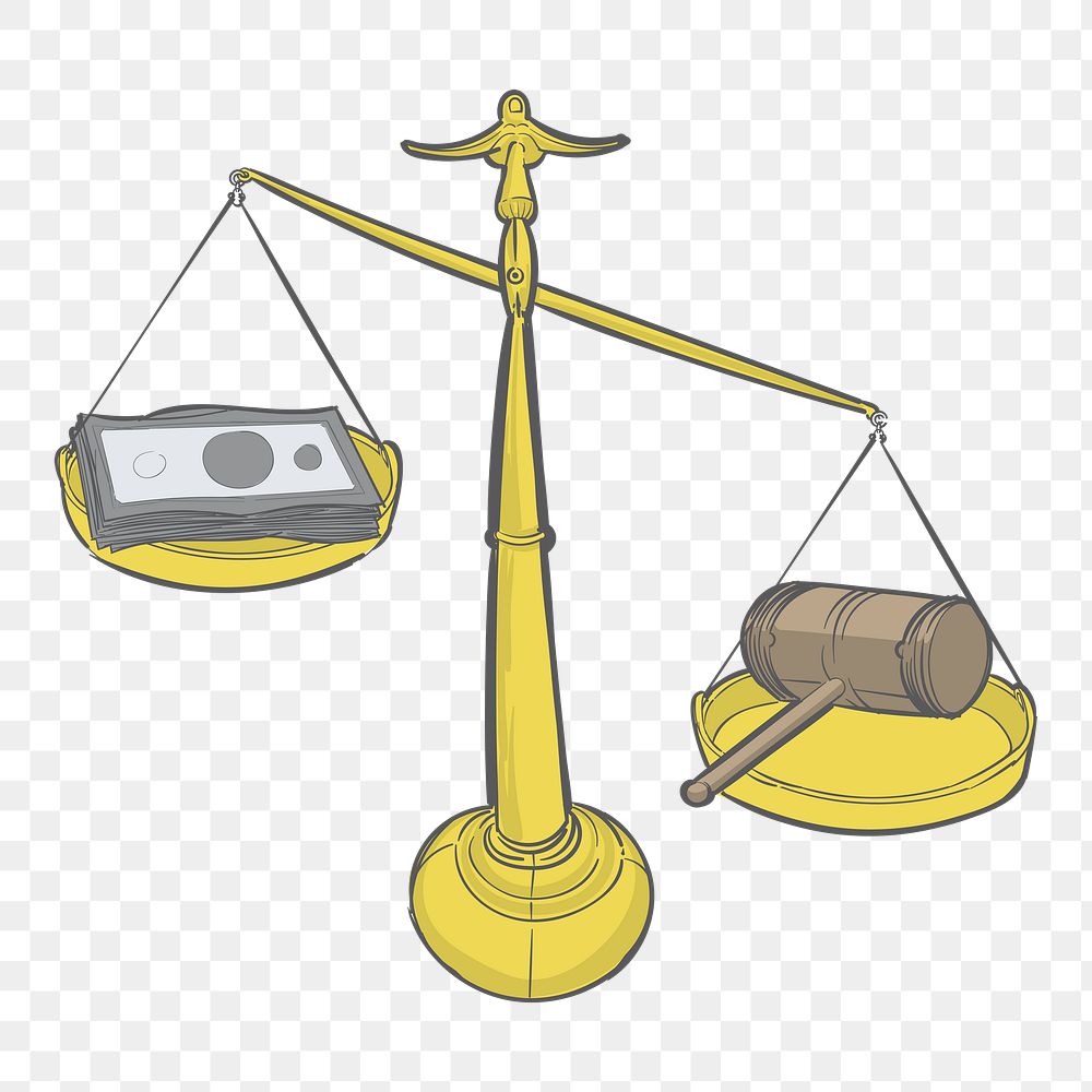 Png justice illustration element, transparent background