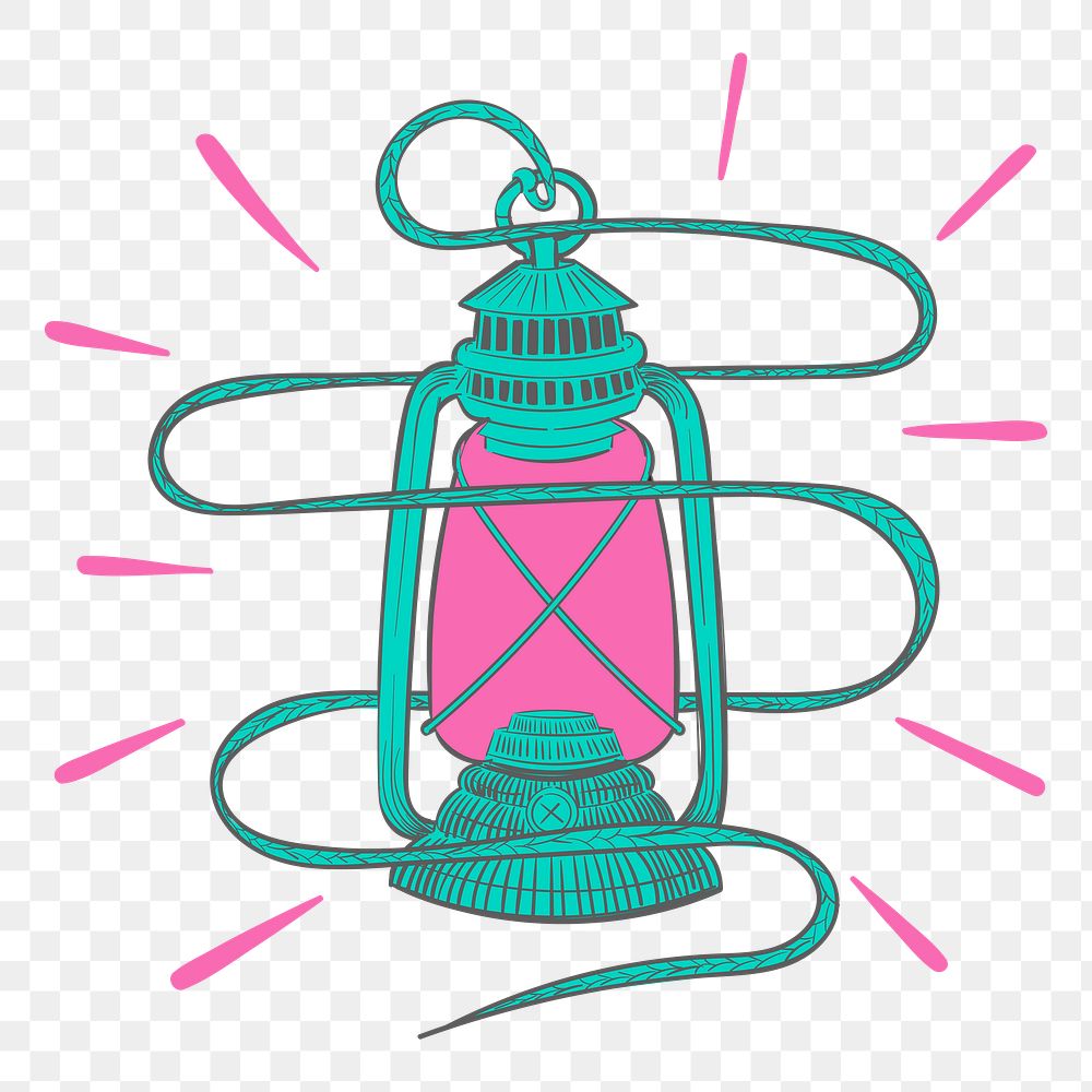 Png lantern illustration element, transparent background