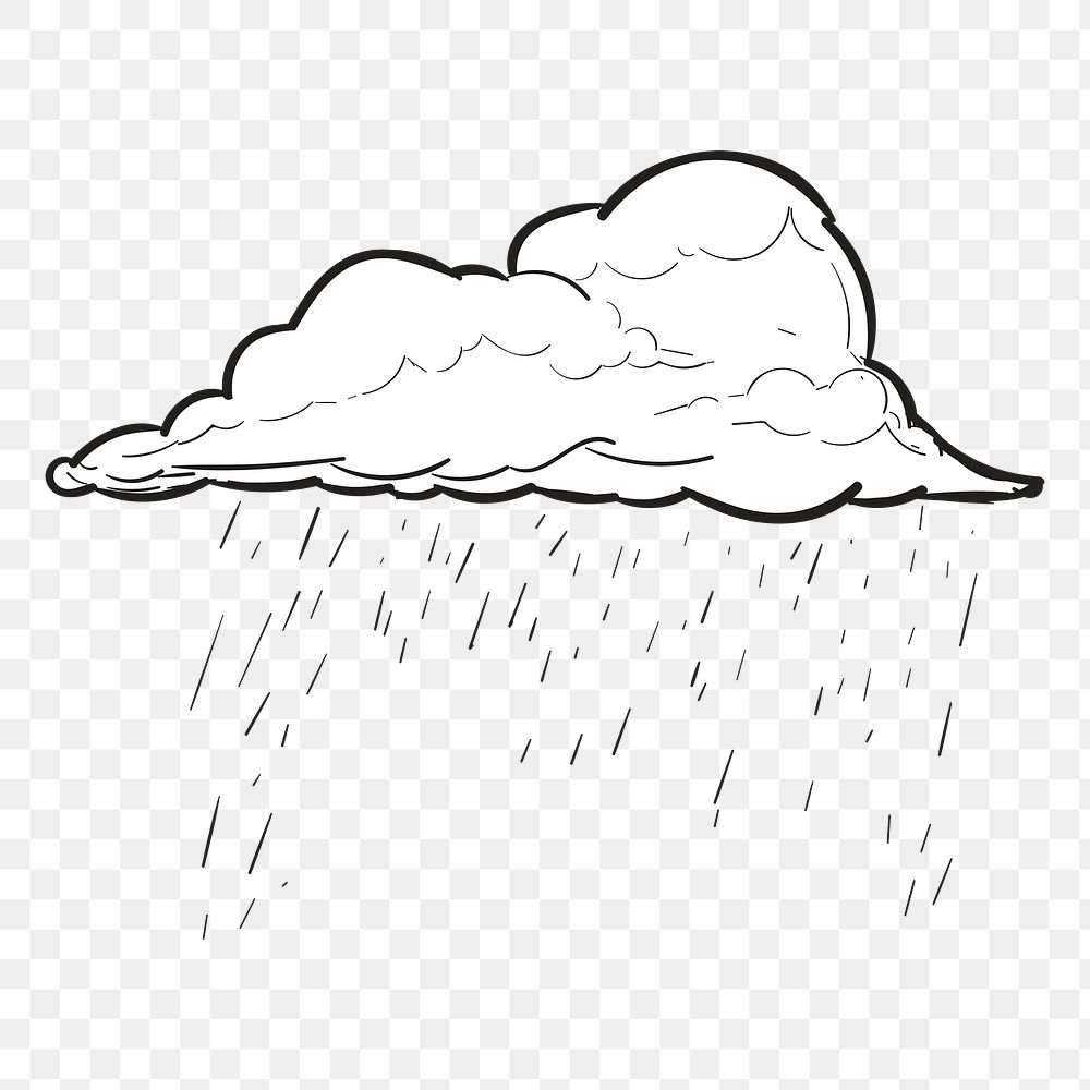 Png rain cloud illustration element, transparent background