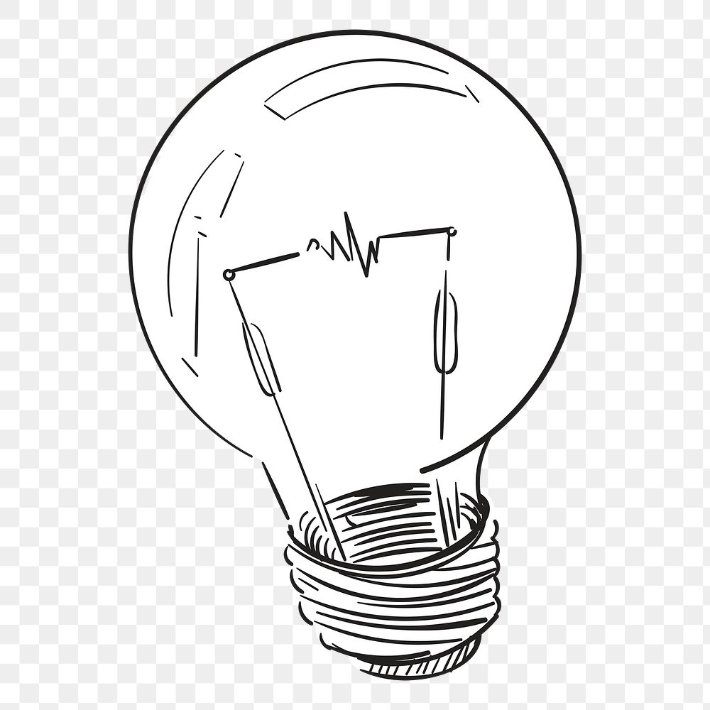 Png light bulb illustration element, transparent background