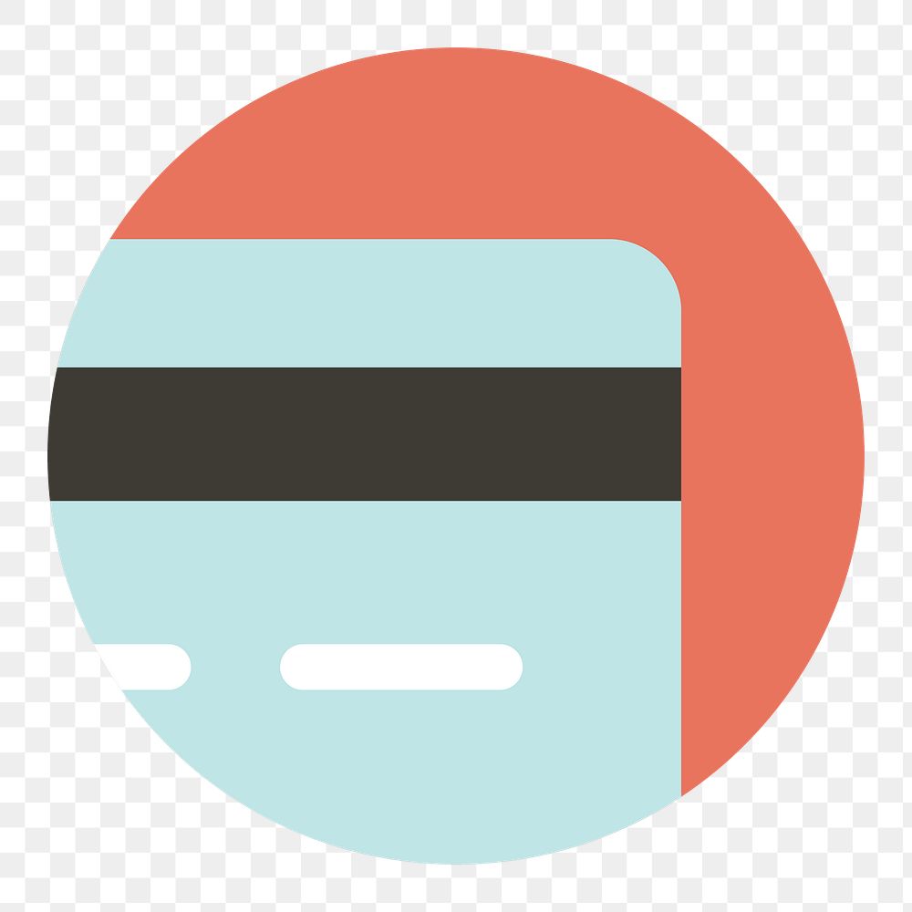 Png cute credit card icon, transparent background