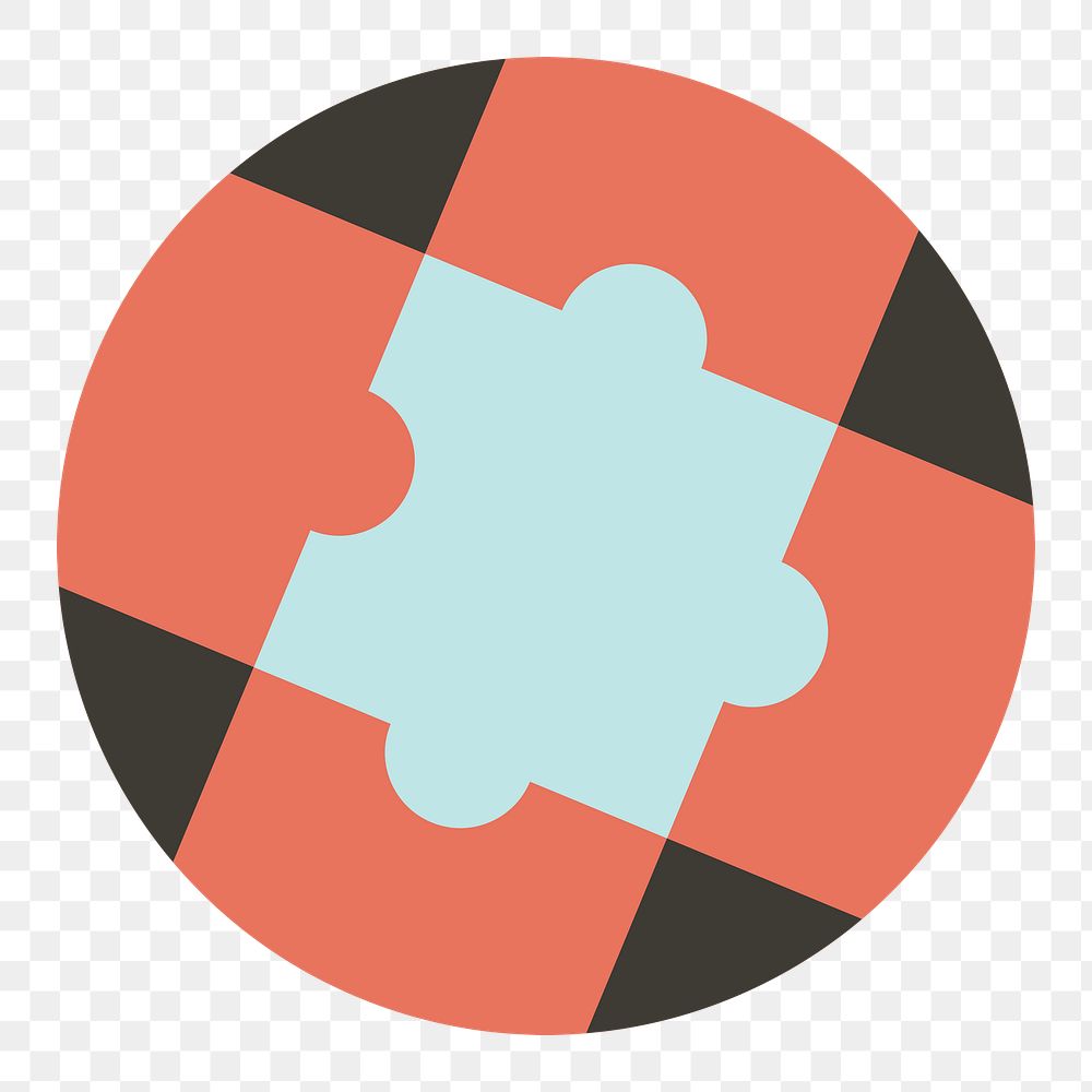 Png cute jigsaw piece icon, transparent background