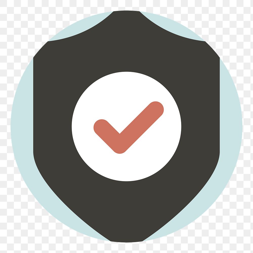 PNG data protection shield icon illustration sticker, transparent background