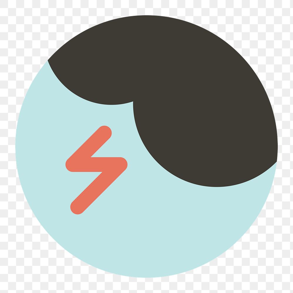 Png pastel thunder lighting icon, transparent background