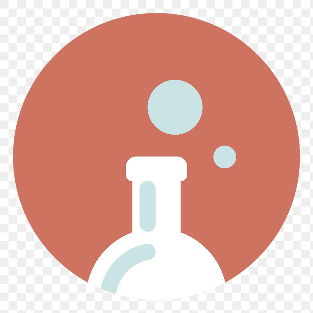 PNG experiment flask illustration sticker, transparent background