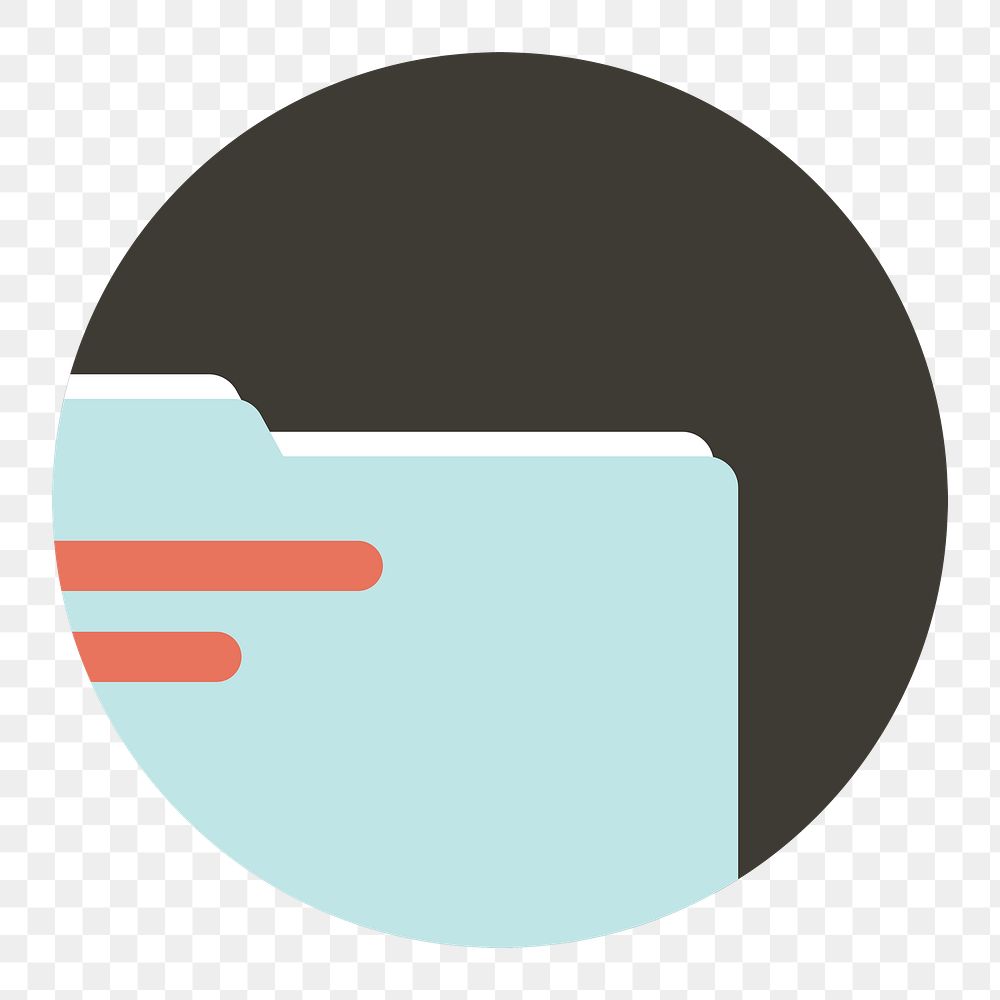 Png file folder storage icon, transparent background