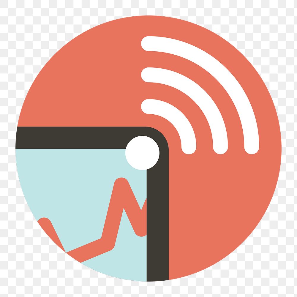 Png sharing data signal icon, transparent background