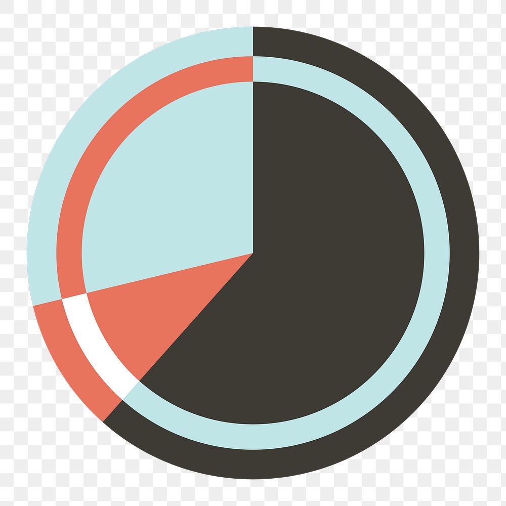 Png pie chart summary icon, transparent background