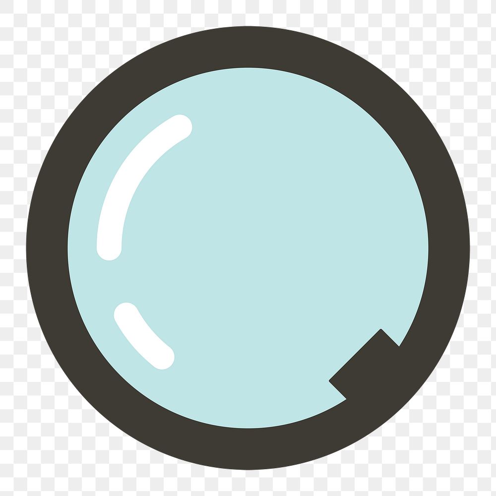Png blue magnifying glass icon, transparent background