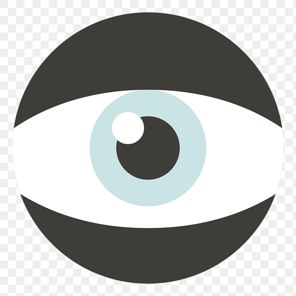 PNG  eye icon illustration sticker, transparent background