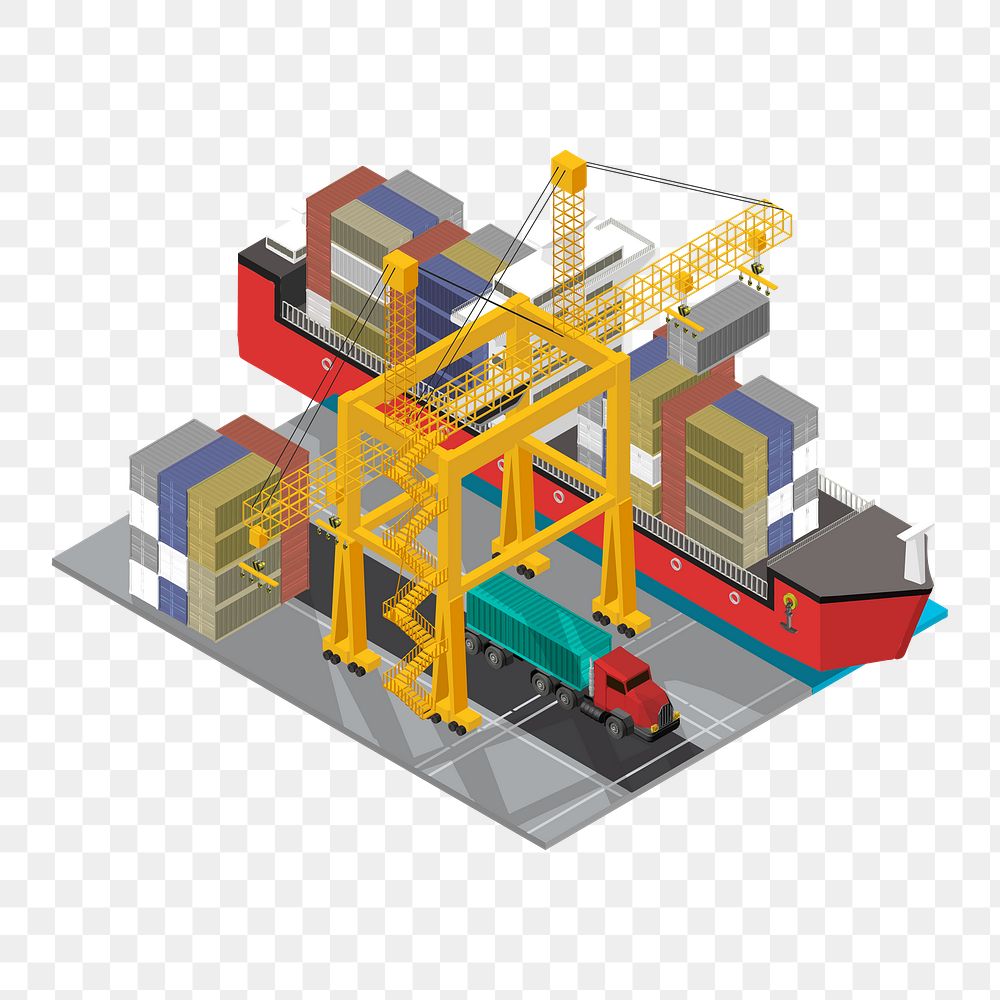 Png logistics cargo business illustration, transparent background