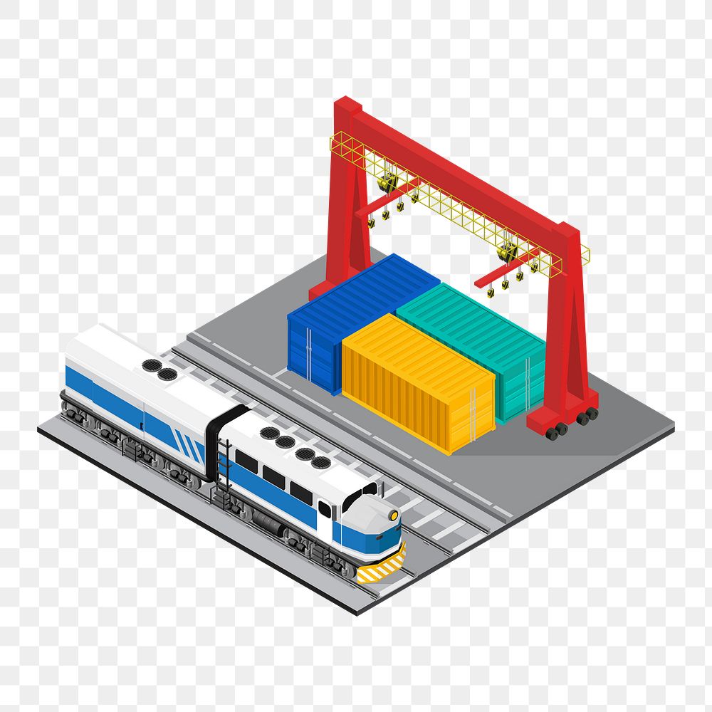 Png train logistics business illustration, transparent background