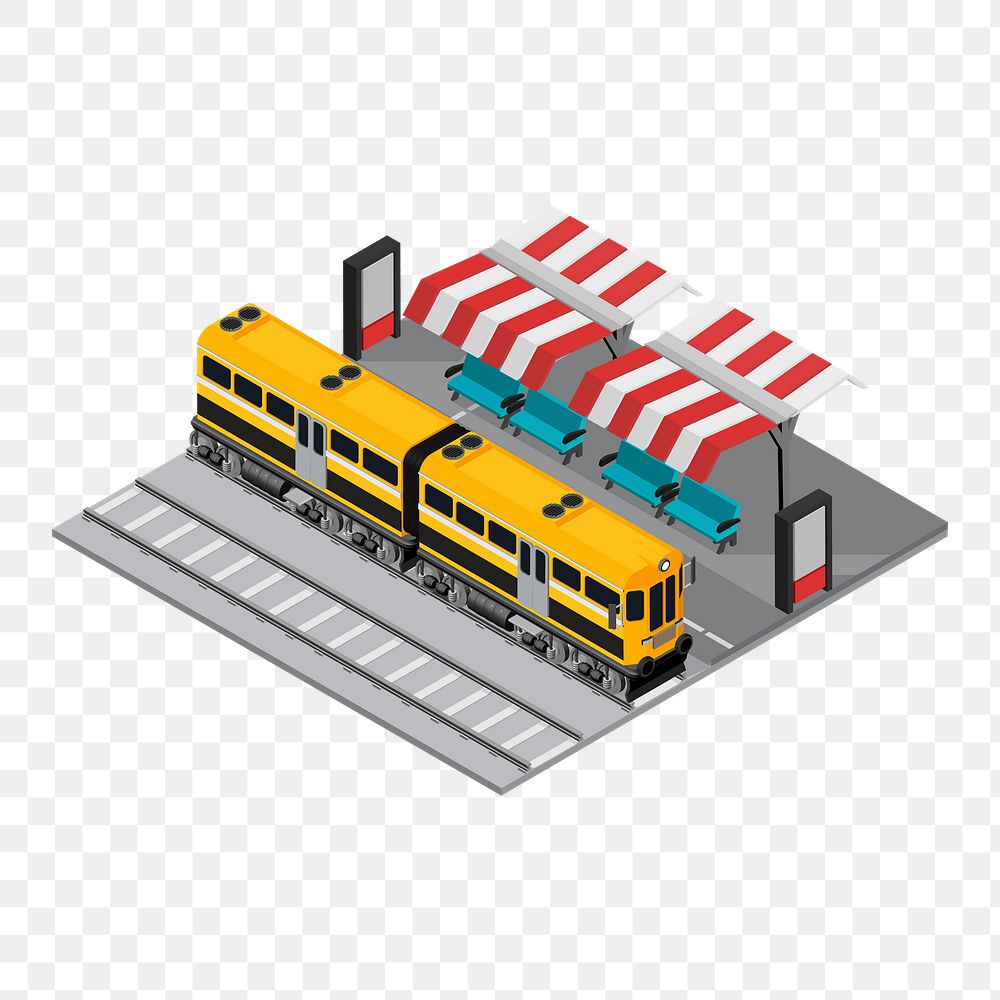 Png logistics train station illustration, transparent background