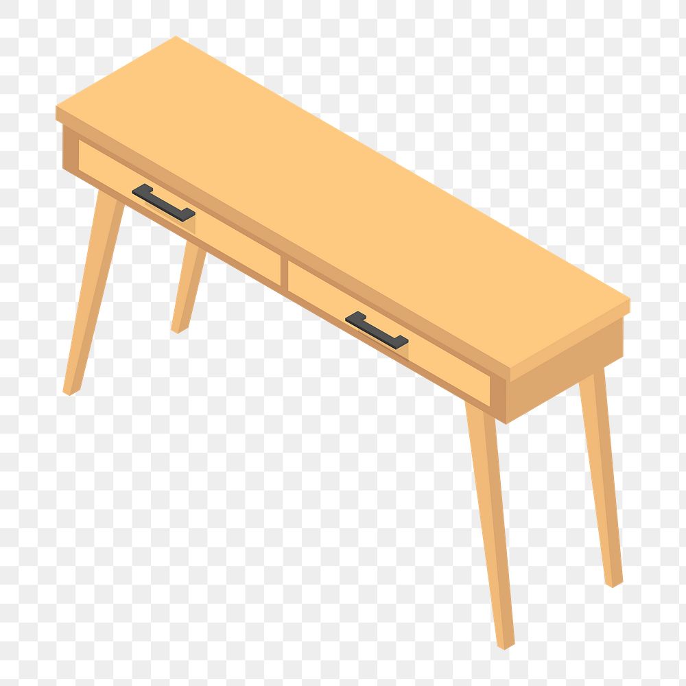 Png brown wooden desk illustration, transparent background