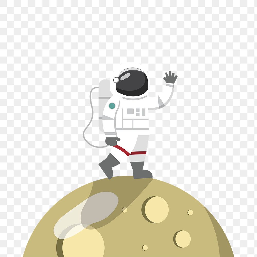 Png Astronaut on the moon element, transparent background