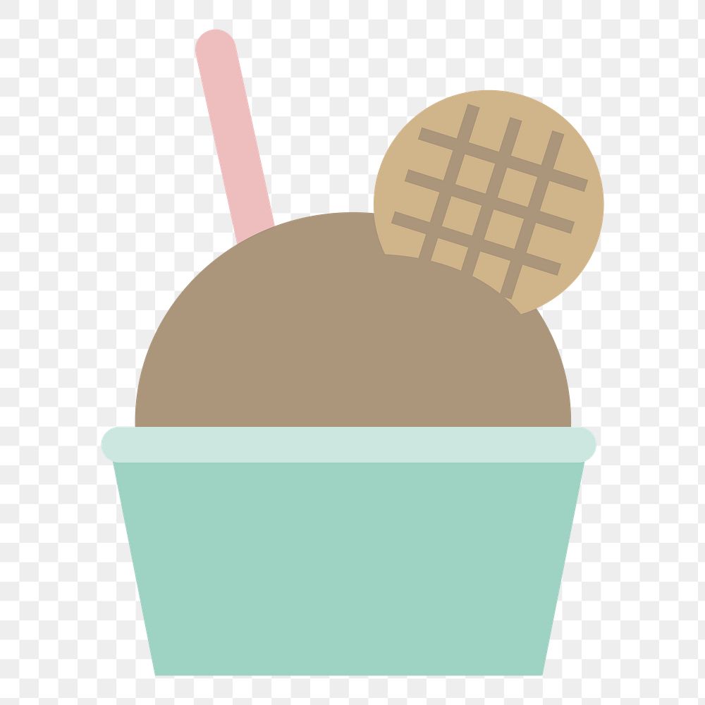  Png ice cream scoop illustration sticker, transparent background