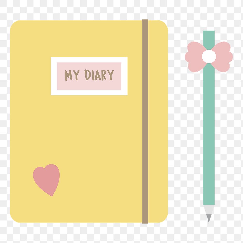  Png cute diary illustration sticker, transparent background