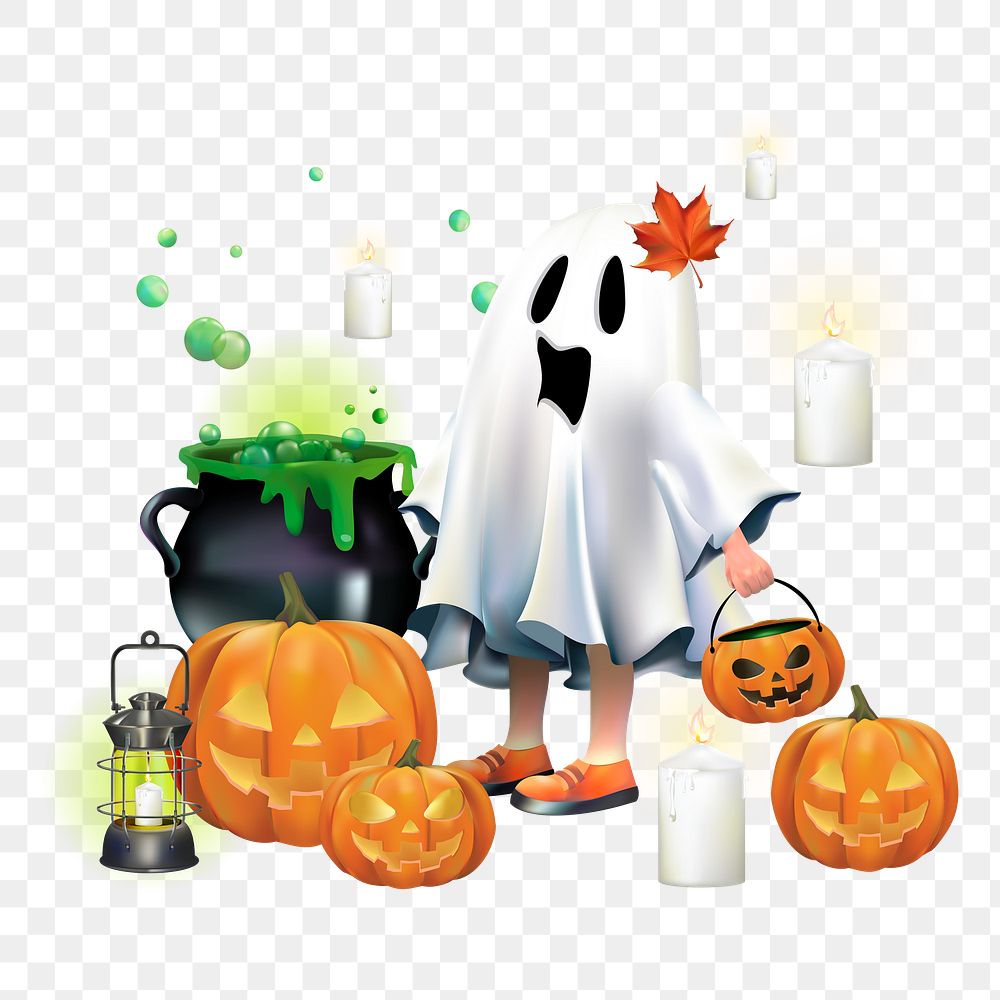 Halloween ghost png, transparent background