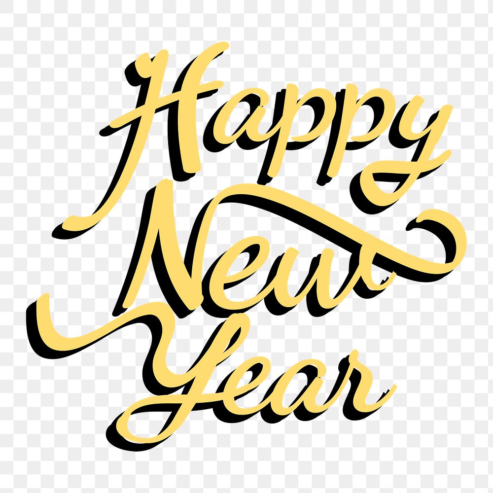 Happy New Year png, transparent background