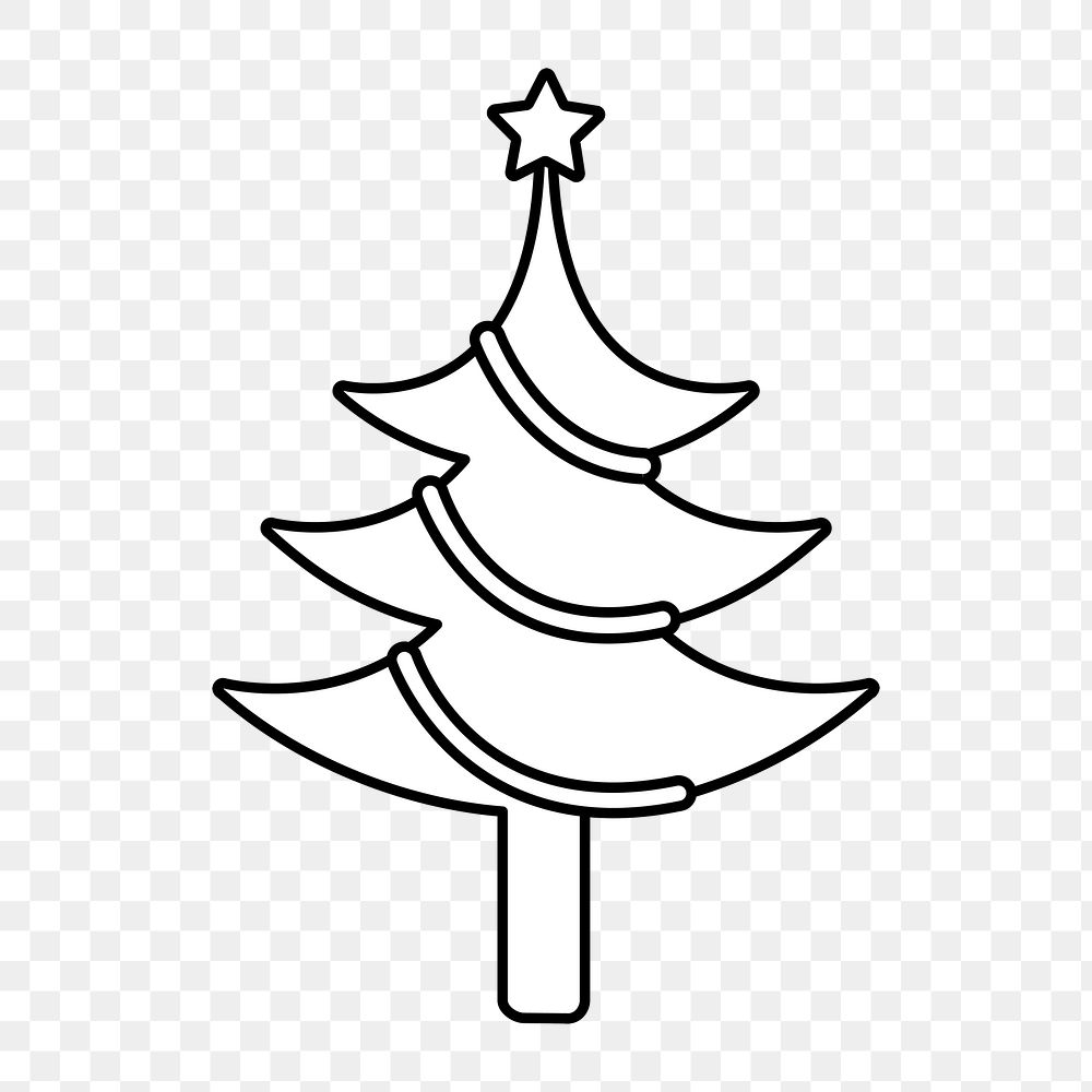 Png white Christmas tree illustration, transparent background