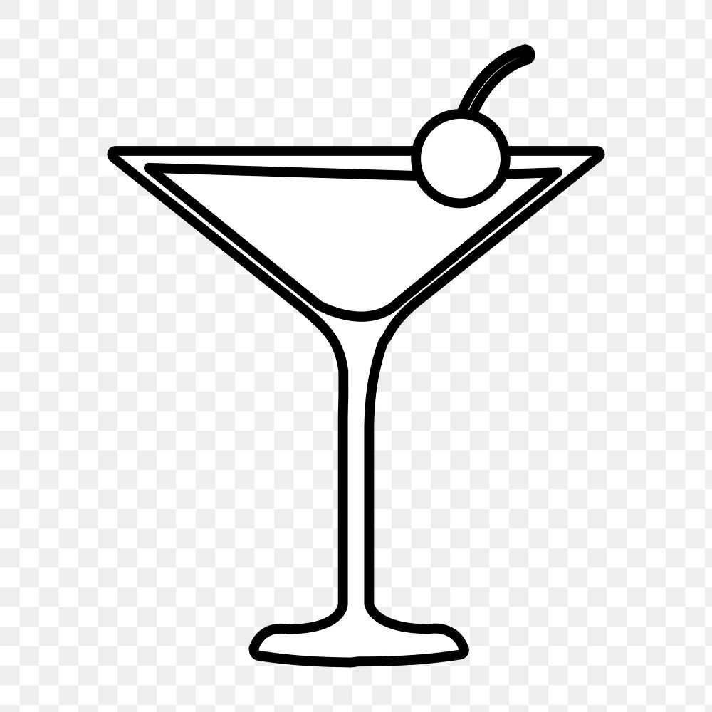 Png simple cocktail drink illustration, transparent background