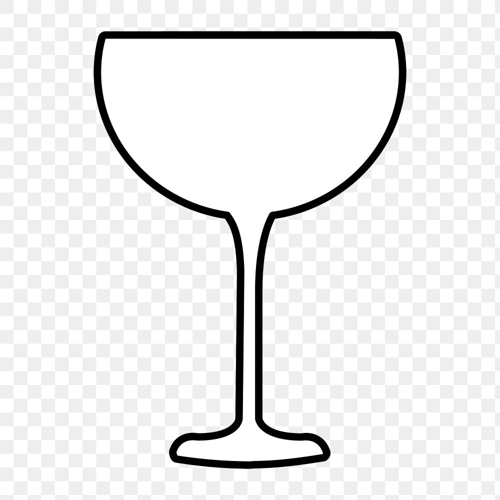 Png white cocktail glass illustration, transparent background