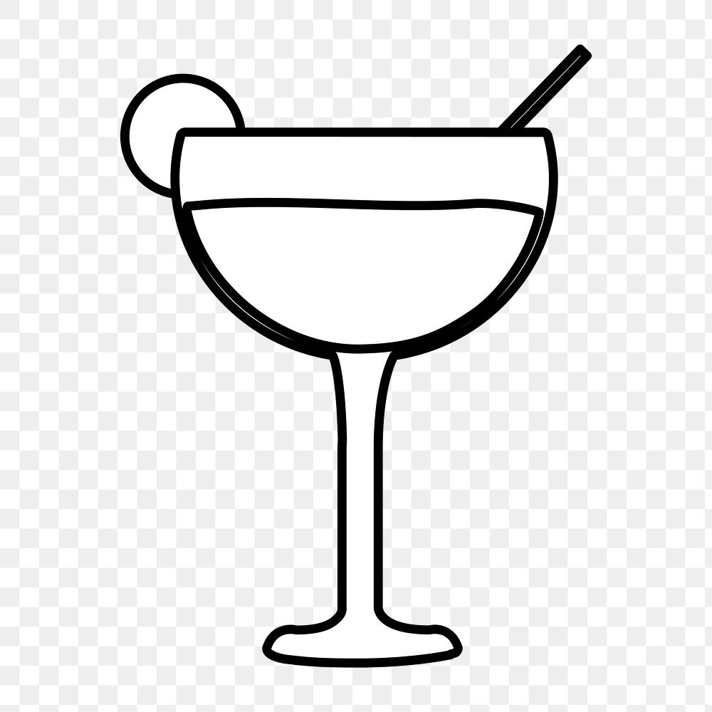 Png white cocktail drink illustration, transparent background