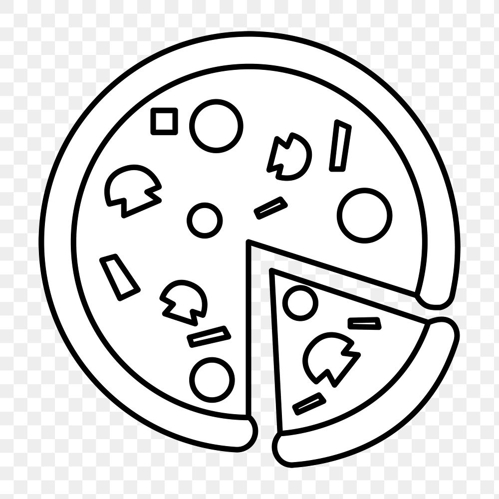 Png simple pizza pie illustration, transparent background