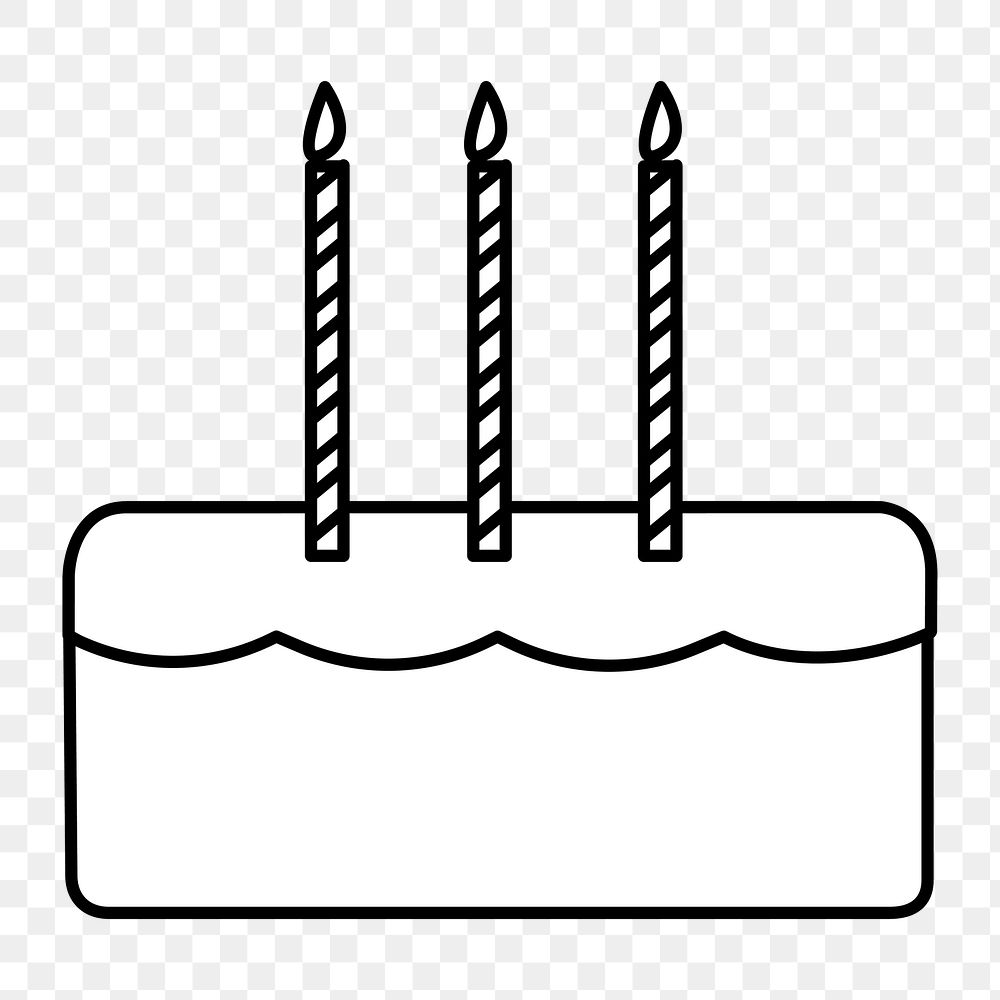 Png simple birthday cake illustration, transparent background