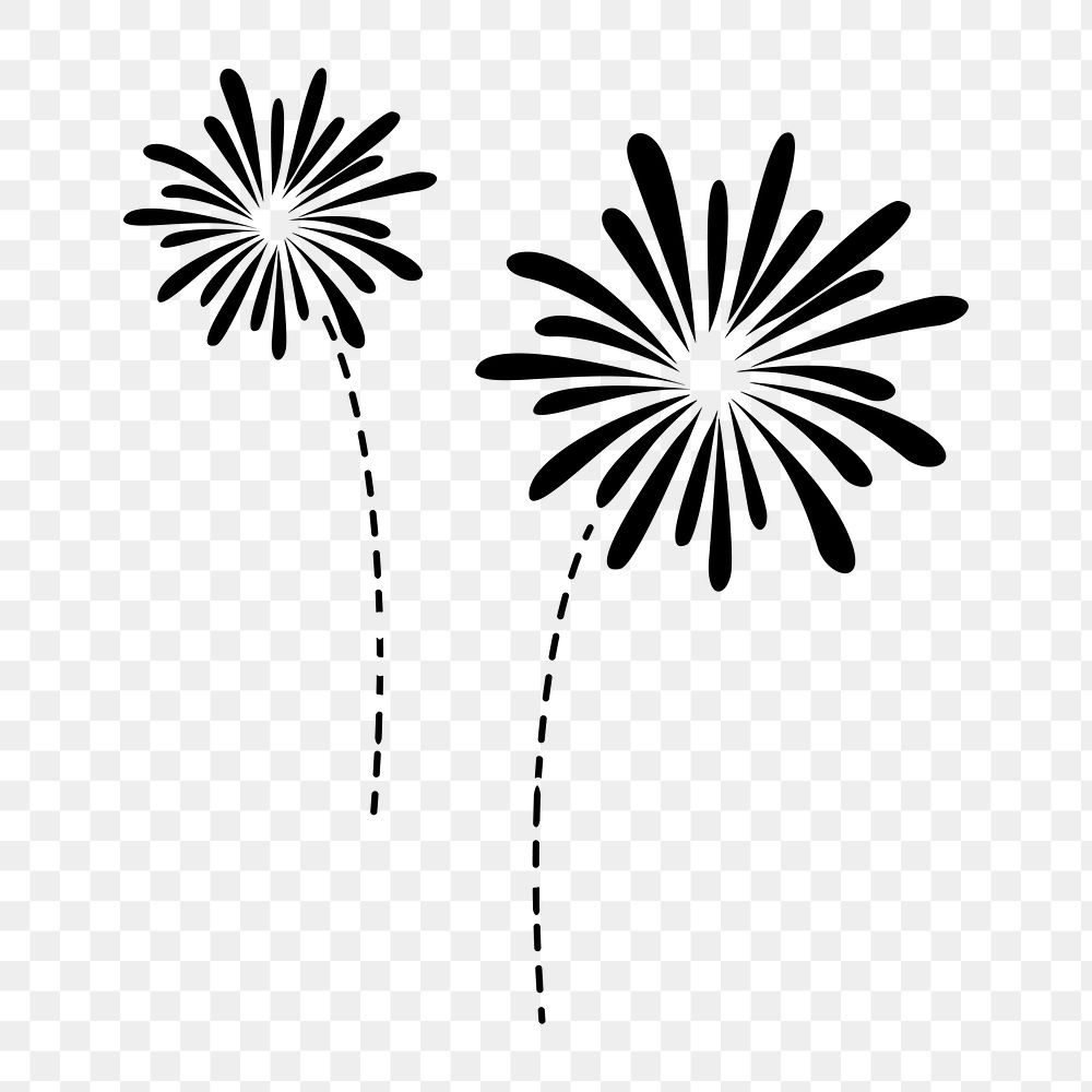 Png simple festive fireworks illustration, transparent background