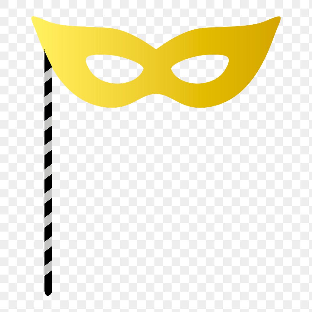Png gold party mask illustration, transparent background