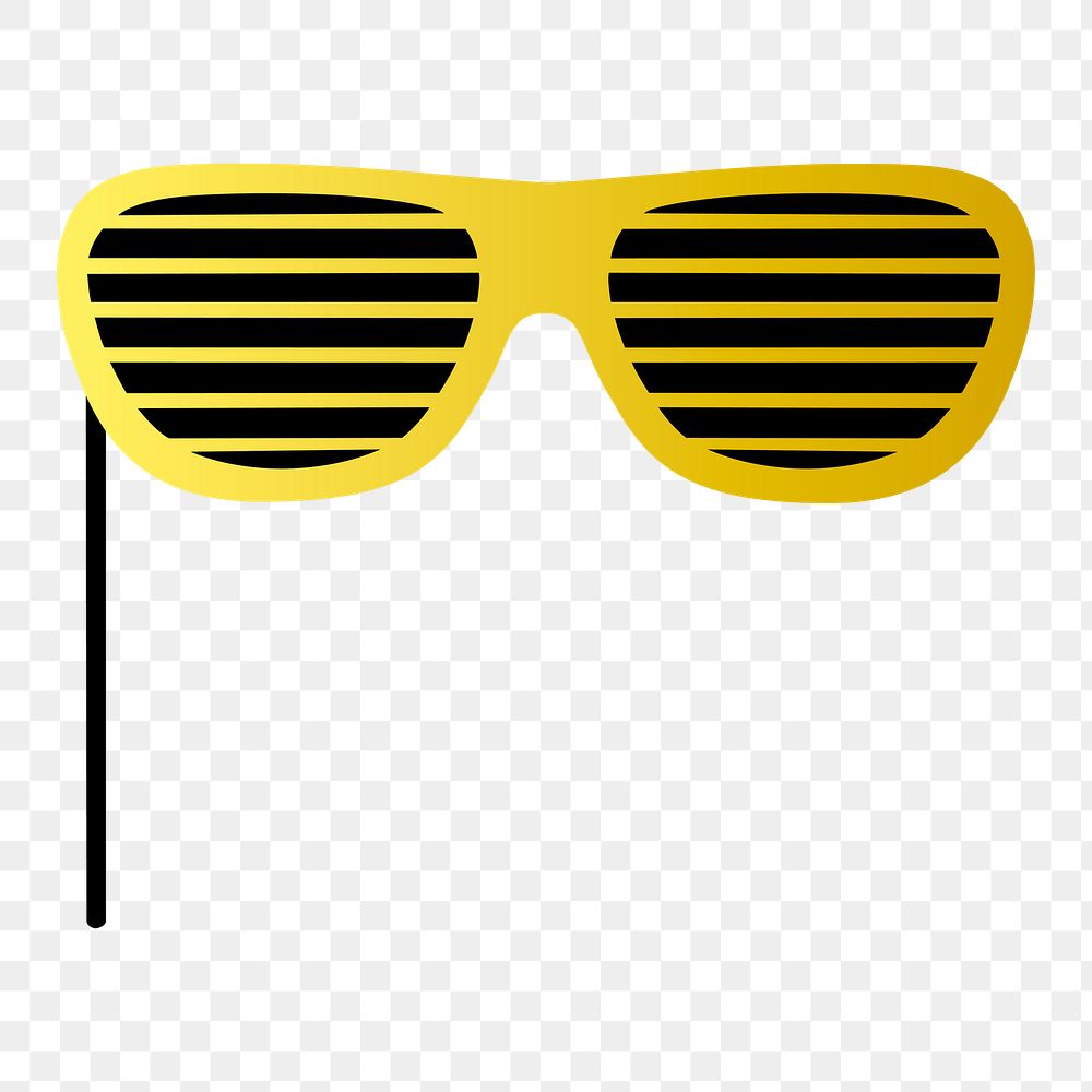 Png gold sunglasses mask illustration, transparent background