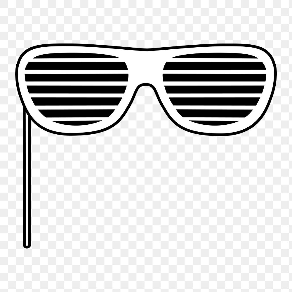 Png striped sunglasses mask illustration, transparent background