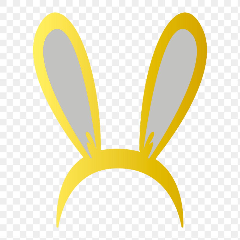 Png gold bunny ears illustration, transparent background