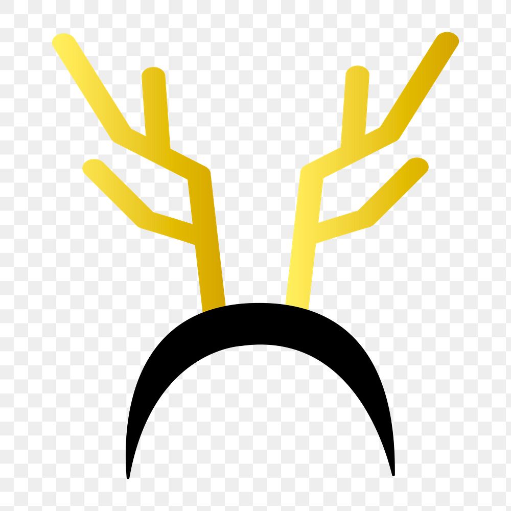 Png gold reindeer ears illustration, transparent background