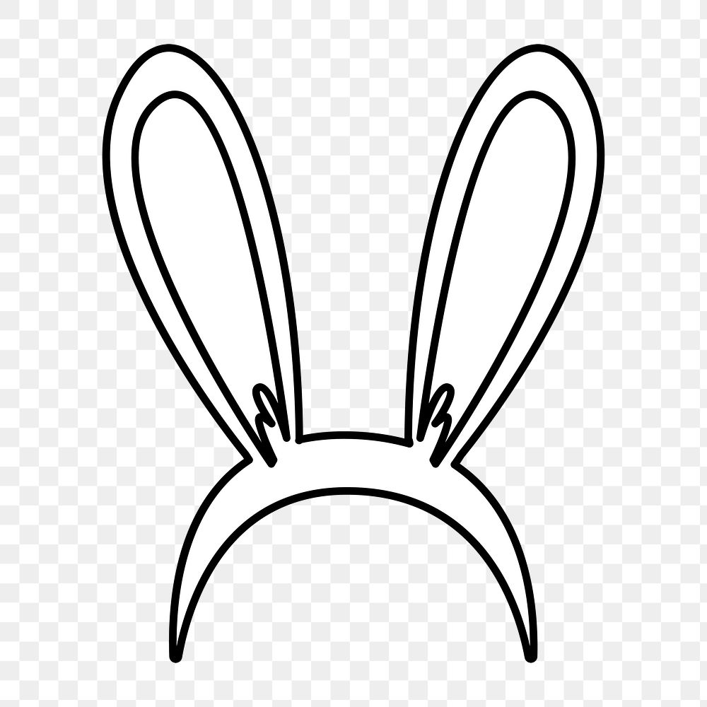 Png simple bunny ears illustration, transparent background