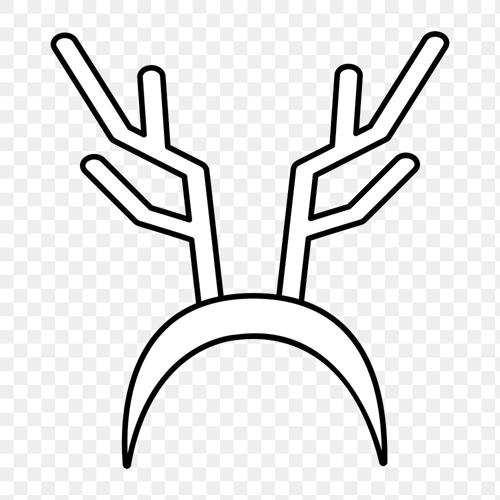 Png simple reindeer ears illustration, transparent background
