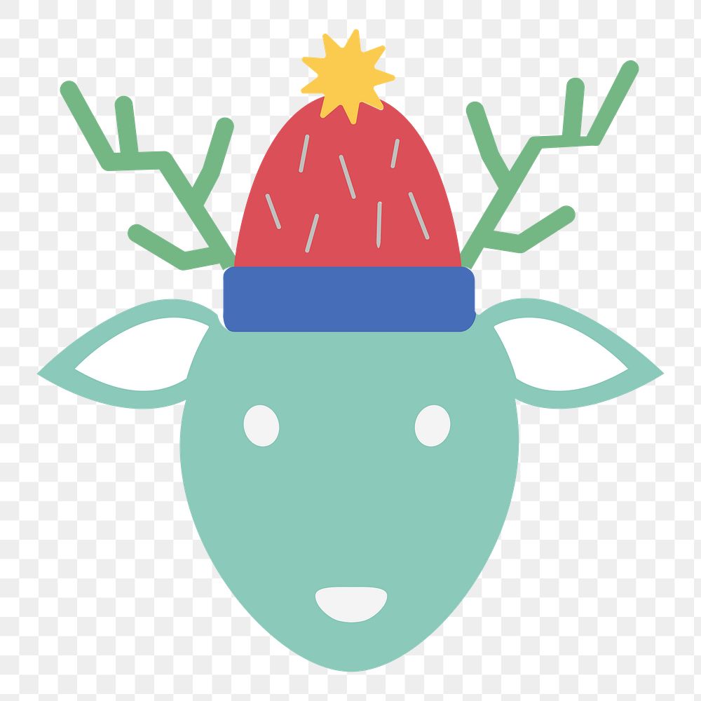 PNG reindeer icon illustration sticker, transparent background