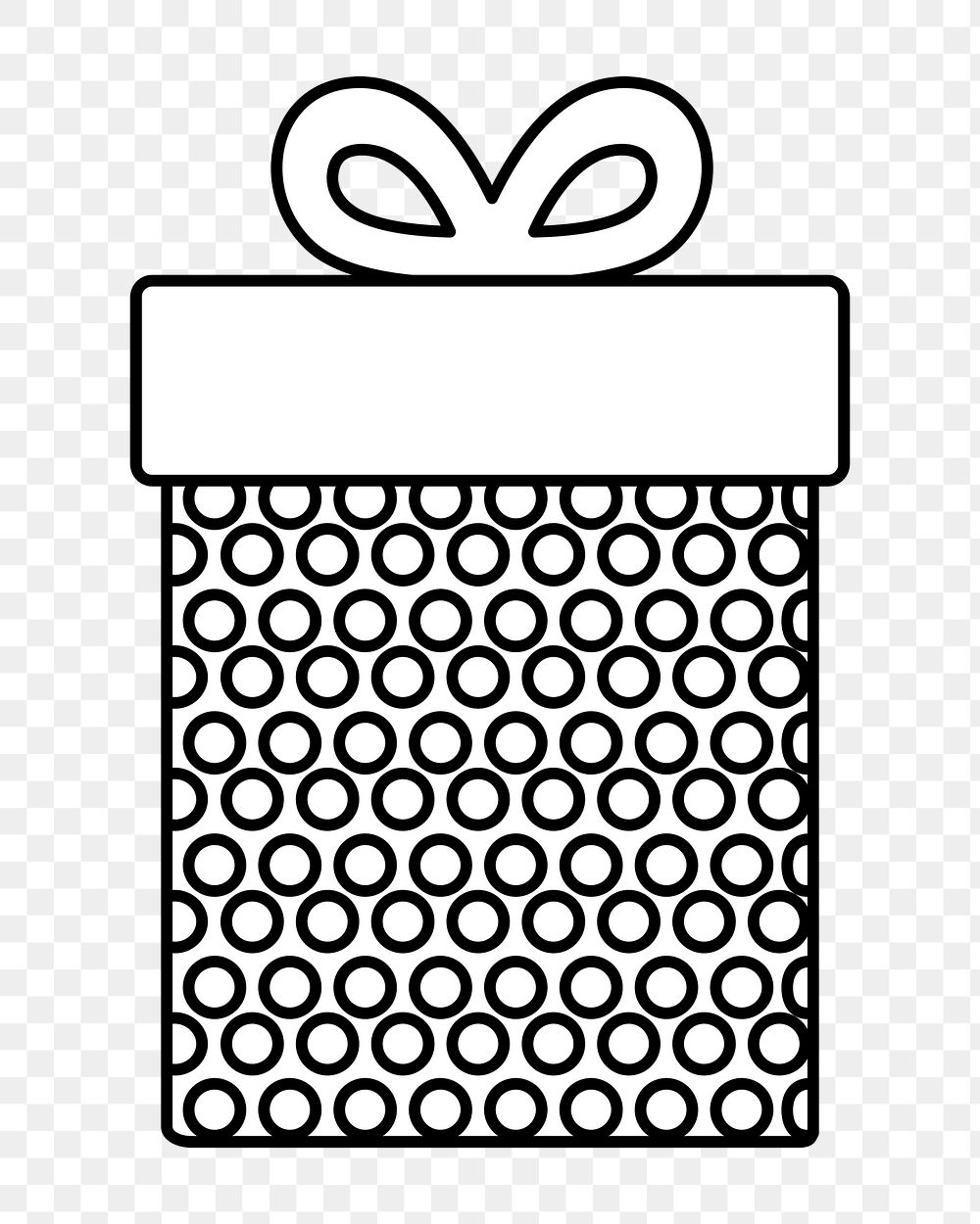 Png polka dot gift box illustration, transparent background