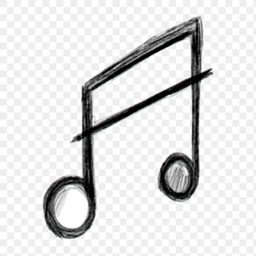 Png music note doodle  sticker, transparent background