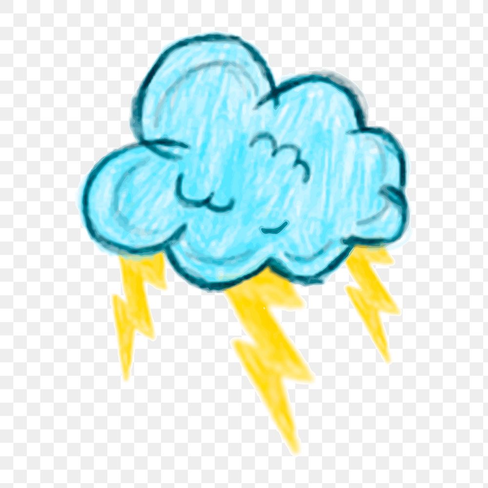 Png  thunder cloud  sticker, transparent background