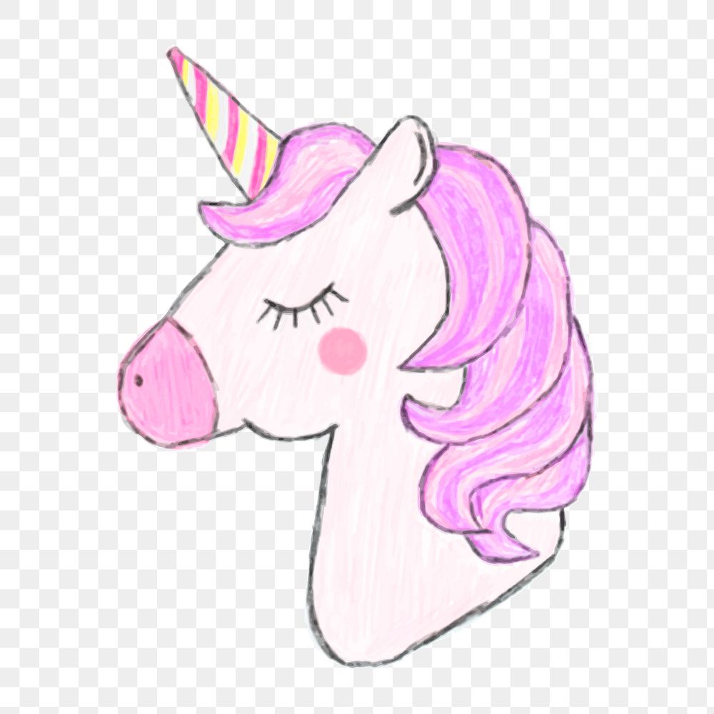 Png cute unicorn  sticker, transparent background