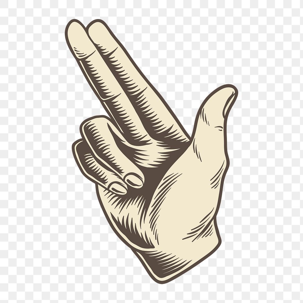 Png gun shaped hand sign illustration, transparent background