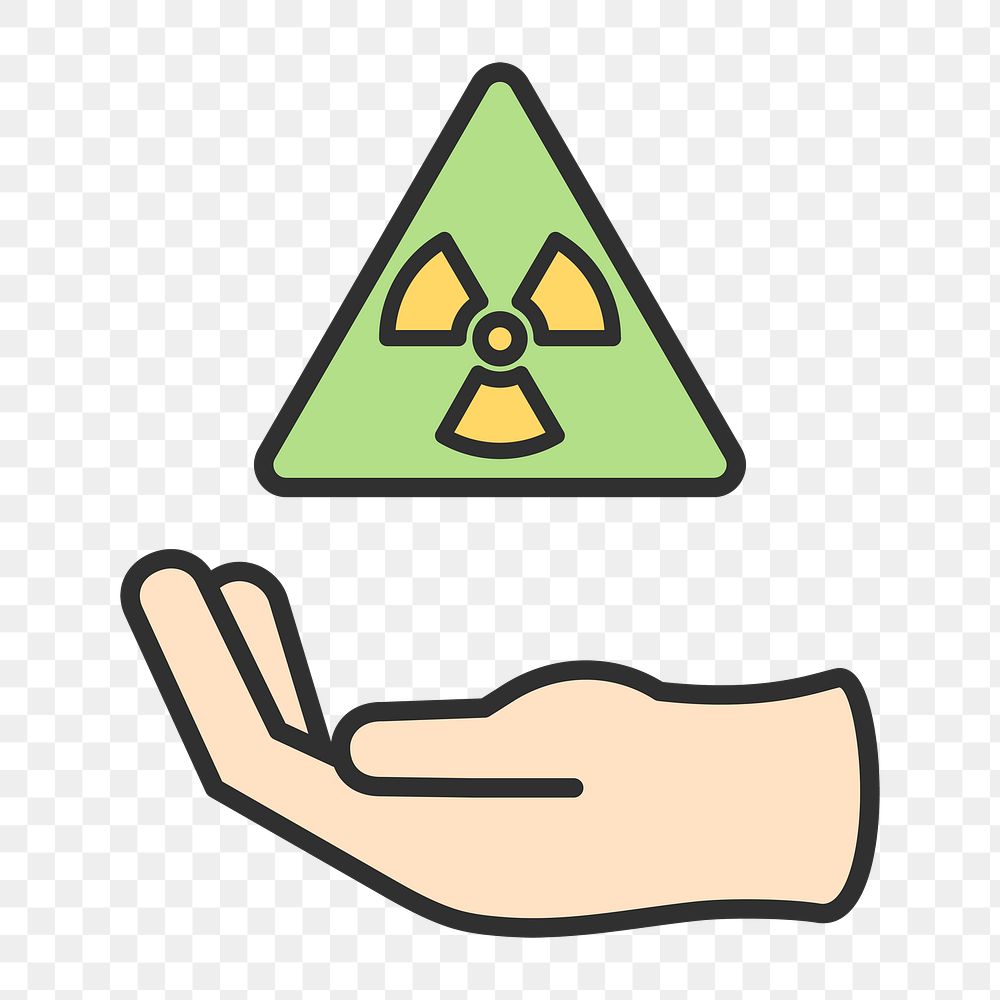 Png cute environmental hazard icon, transparent background