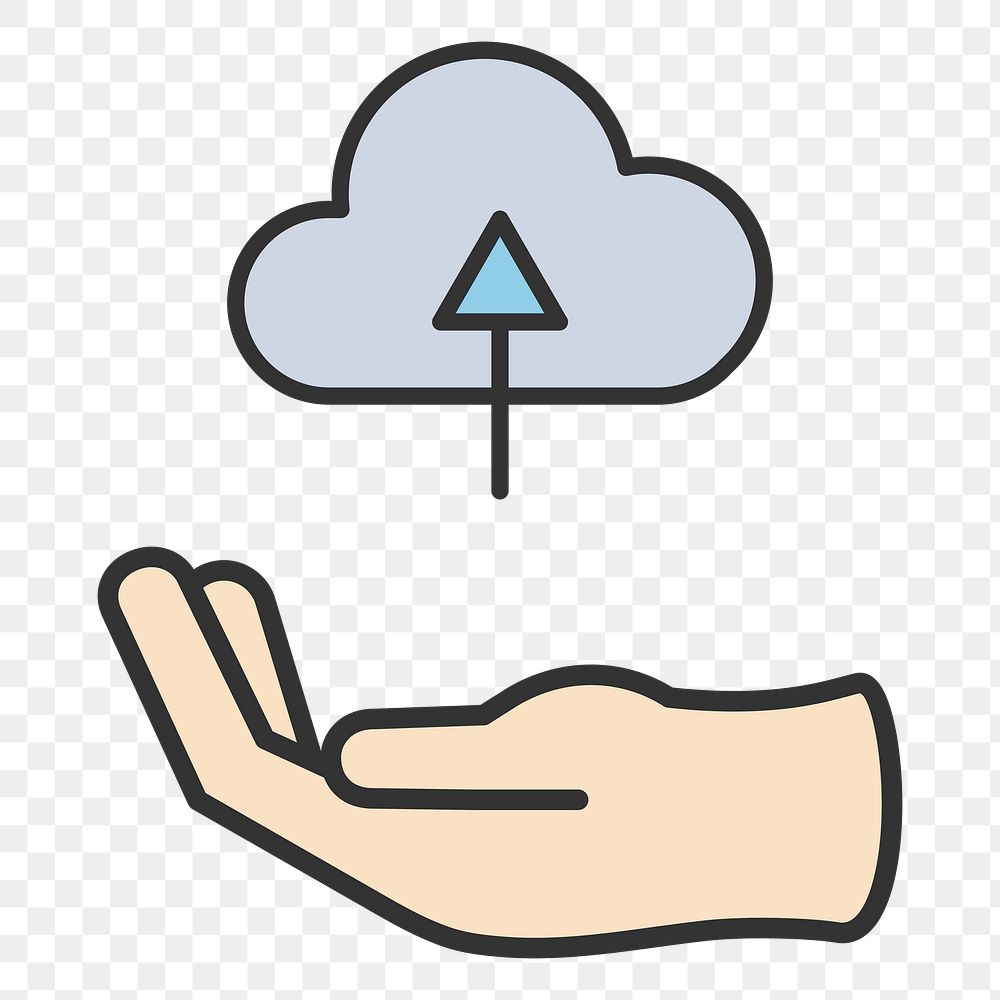 PNG cloud storage illustration sticker, transparent background